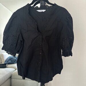 & Other Stories Black Button Up Blouse
